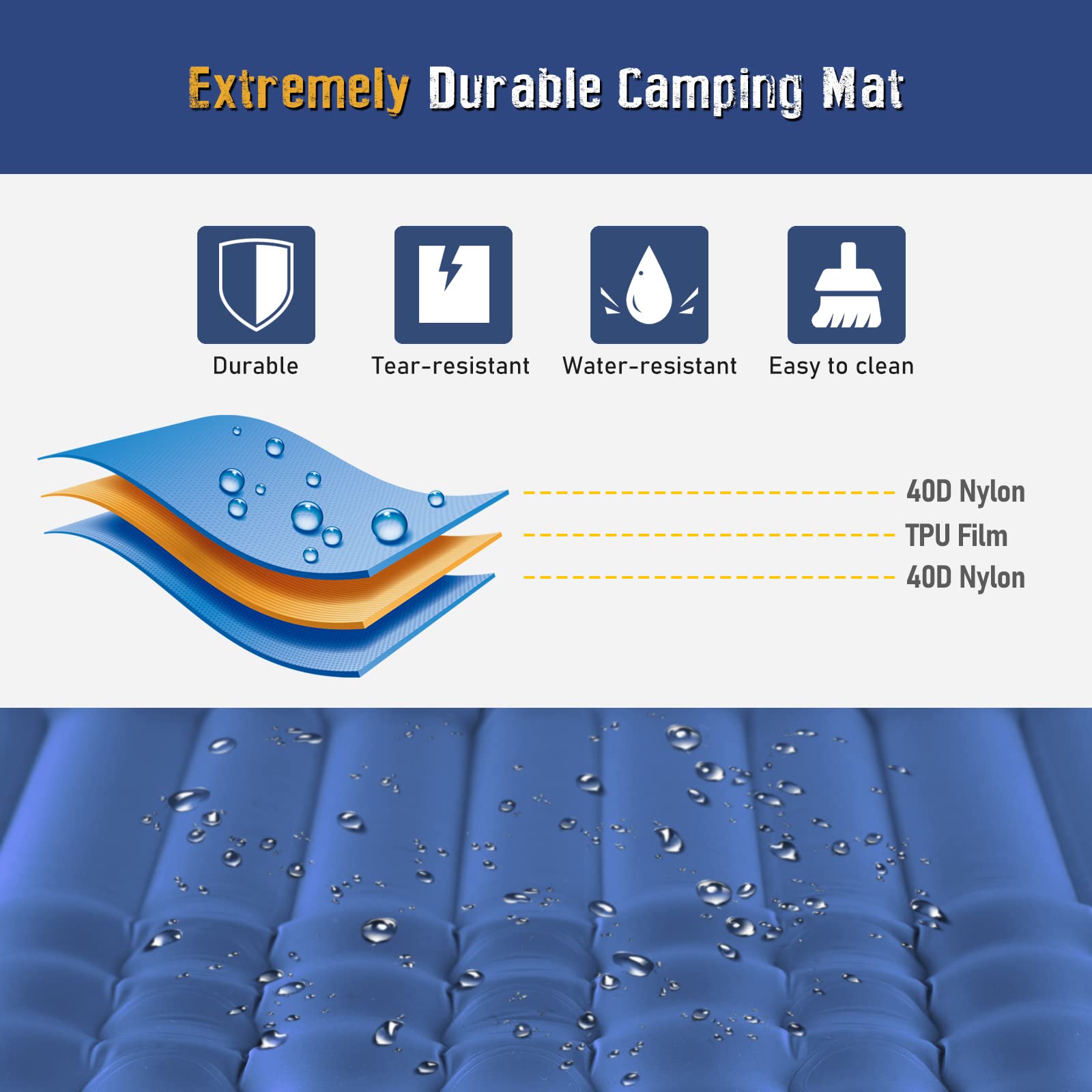 Colchoneta de Camping Autoinflable Ultra-Gruesa de 4"
