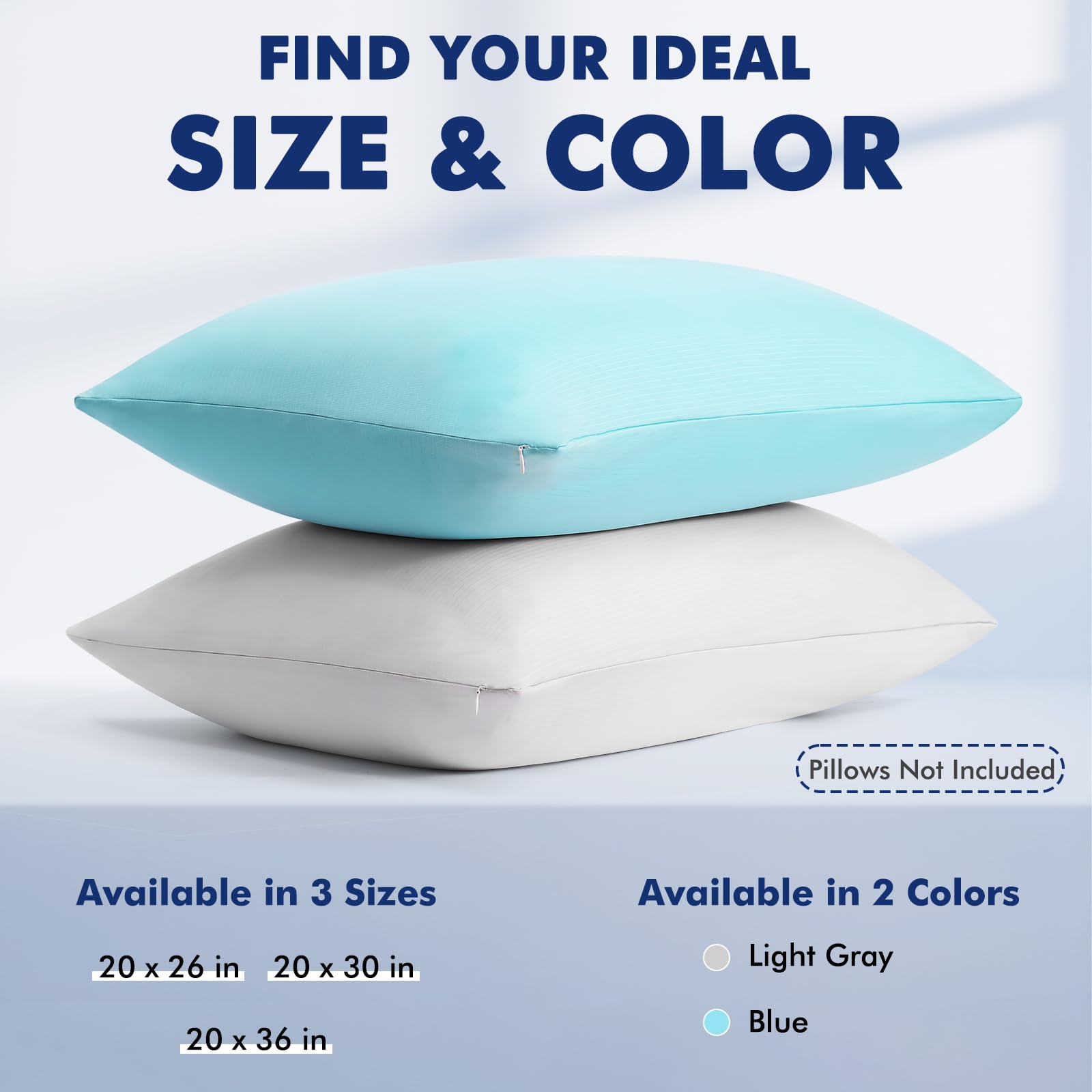 Arc-Chill 3.0 Cooling Pillowcase – Silver Ion Freshness, Dual-Sided Cool Touch, Ultra-Light & Breathable for Hot Sleepers-Gray