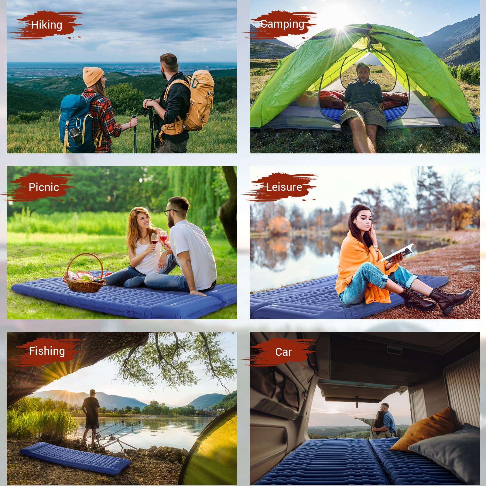Colchoneta de Camping Autoinflable Ultra-Gruesa de 4"