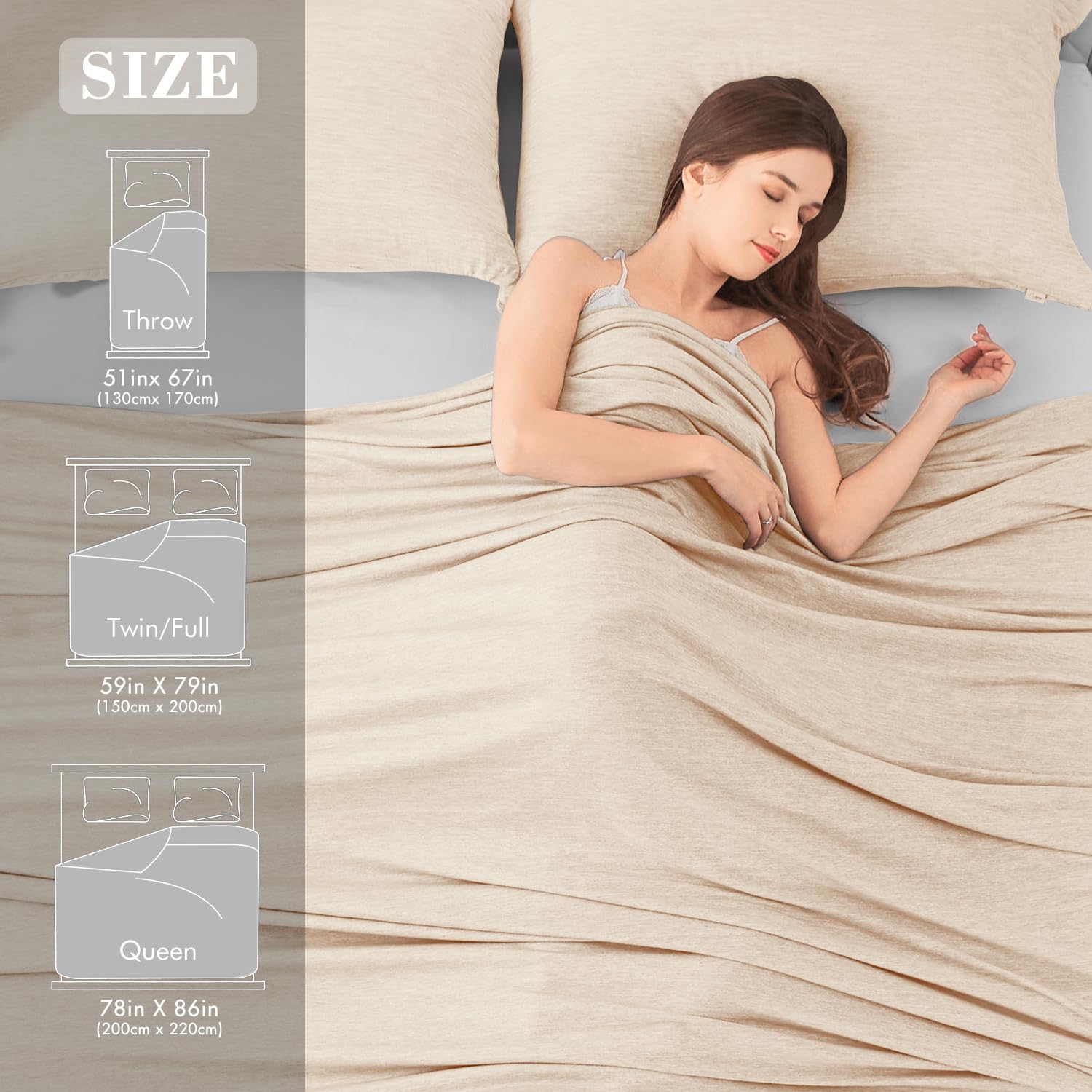Elegear Light Brown Cooling Blanket – Arc-Chill 3.0, Q-Max>0.5, Multi-Size Options
