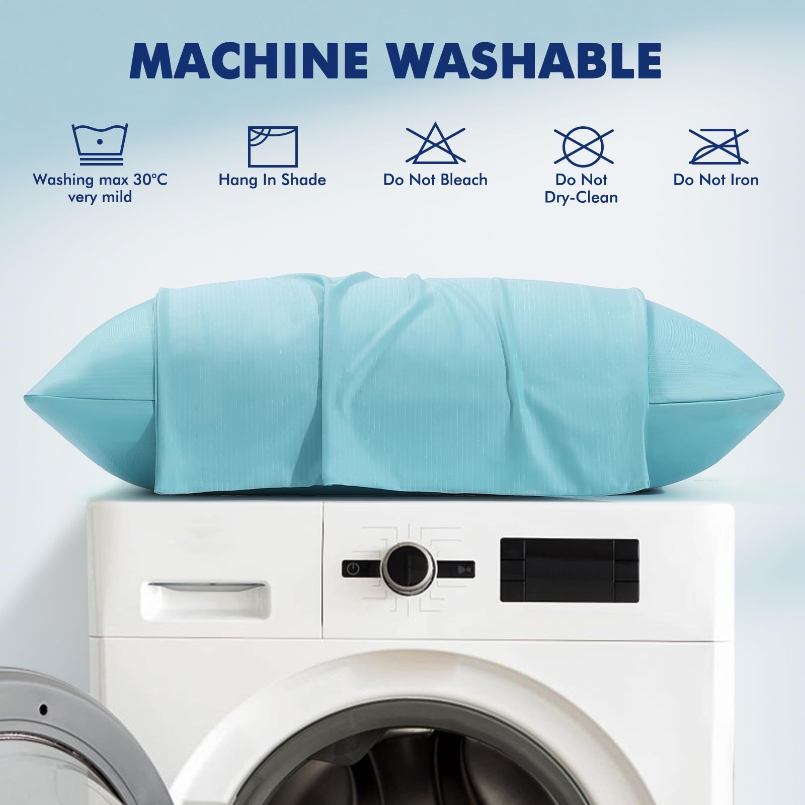 Arc-Chill 3.0 Cooling Pillowcase – Silver Ion Freshness, Dual-Sided Cool Touch, Ultra-Light & Breathable for Hot Sleepers-Blue