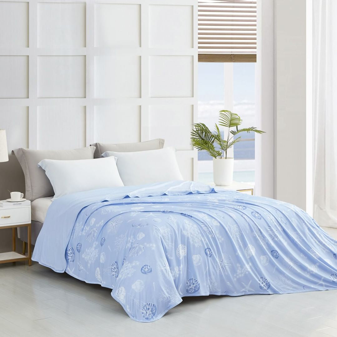 Ice silk Ocean Pattern Cooling Blanket - elegear-shop