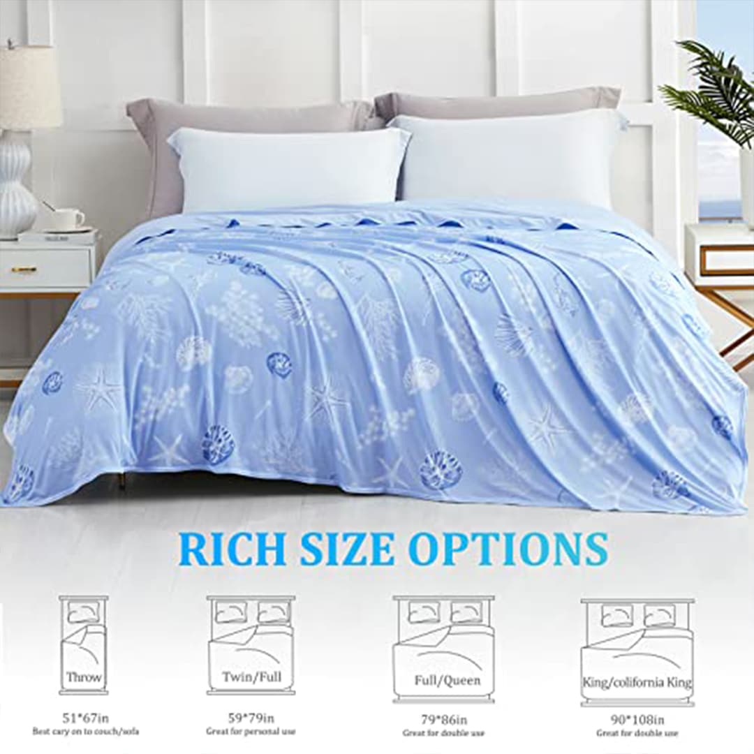 Ice silk Ocean Pattern Cooling Blanket - elegear-shop