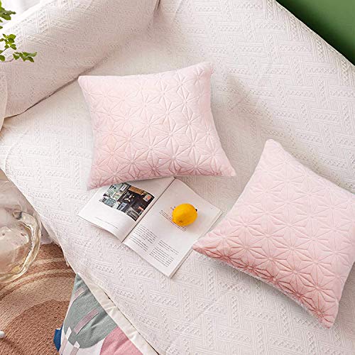 Elegear Set of 2 Cushion Covers  Super Soft Premium Sofa Cushion with Hidden Zipper - Pink (45 x 45 cm) - elegear-shop